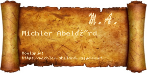 Michler Abelárd névjegykártya